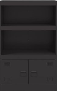 vidaXL Szafka boczna, czarna, 67x39x107 cm, stal 6