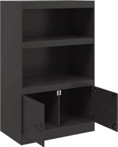 vidaXL Szafka boczna, czarna, 67x39x107 cm, stal 7