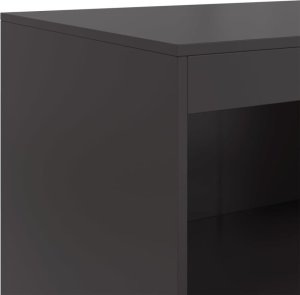 vidaXL Szafka boczna, czarna, 67x39x107 cm, stal 10