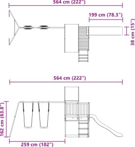 vidaXL Plac zabaw do ogrodu, lite drewno daglezjowe 11