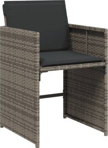 vidaXL 9-cz. zestaw mebli ogrodowych z poduszkami, szary, rattan PE 5