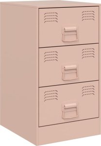 vidaXL Szafka nocna, różowa, 34,5x39x62 cm, stal 2