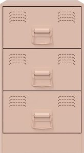 vidaXL Szafka nocna, różowa, 34,5x39x62 cm, stal 6