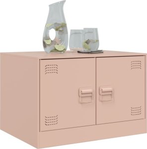 vidaXL Stolik kawowy, różowy, 67x50x44 cm, stal 4