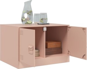 vidaXL Stolik kawowy, różowy, 67x50x44 cm, stal 5