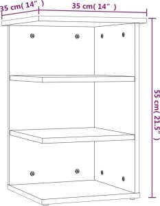 vidaXL Szafka boczna, przydymiony dąb, 35x35x55 cm 8