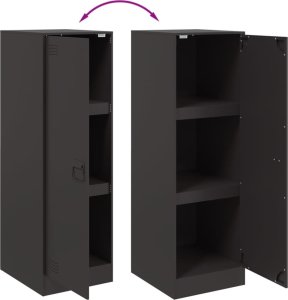 vidaXL Szafka, czarna, 34,5x39x107 cm, stal 10