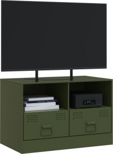 vidaXL Szafka pod telewizor, oliwkowa, 67x39x44 cm, stalowa 4
