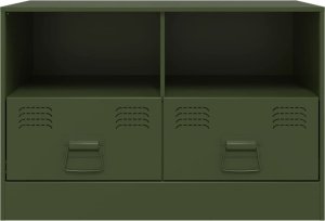 vidaXL Szafka pod telewizor, oliwkowa, 67x39x44 cm, stalowa 6