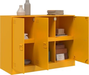 vidaXL Szafka, musztardowa, 99x39x73 cm, stal 5