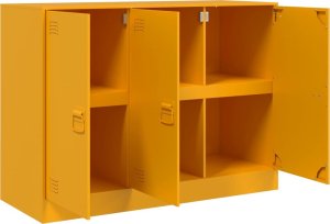 vidaXL Szafka, musztardowa, 99x39x73 cm, stal 7