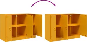 vidaXL Szafka, musztardowa, 99x39x73 cm, stal 10