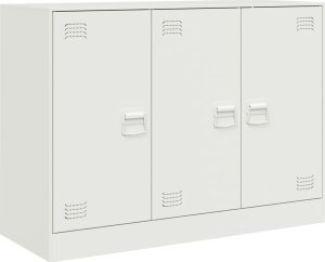 vidaXL Szafka, biała, 99x39x73 cm, stal 2