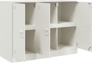 vidaXL Szafka, biała, 99x39x73 cm, stal 7