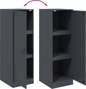 vidaXL Szafka, antracytowa, 34,5x39x107 cm, stal 10