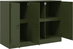 vidaXL Szafka, oliwkowa, 99x39x73 cm, stal 7