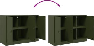 vidaXL Szafka, oliwkowa, 99x39x73 cm, stal 10