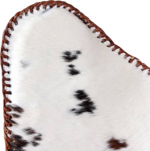vidaXL Krzesło motyl, brązowo-białe, prawdziwa skóra bydlęca 8