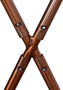 vidaXL Krzesło motyl, brązowo-białe, prawdziwa skóra bydlęca 9