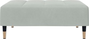vidaXL 2-os. kanapa rozkładana z podnóżkiem, jasnoszara, aksamitna 6