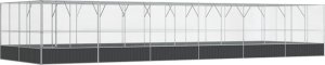 vidaXL Woliera z przedłużeniem, srebrna, 1246x414x212 cm, stal 2