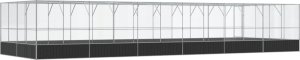vidaXL Woliera z przedłużeniem, srebrna, 1246x414x212 cm, stal 5