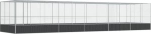 vidaXL Woliera z przedłużeniem, srebrna, 1139x307x212 cm, stal 2
