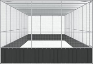 vidaXL Woliera z przedłużeniem, srebrna, 1139x307x212 cm, stal 4