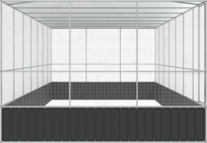 vidaXL Woliera z przedłużeniem, srebrna, 725x307x212 cm, stal 4