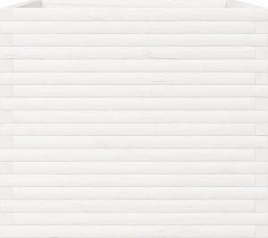 vidaXL Donica ogrodowa, biała, 80x80x68,5 cm, lite drewno sosnowe 5