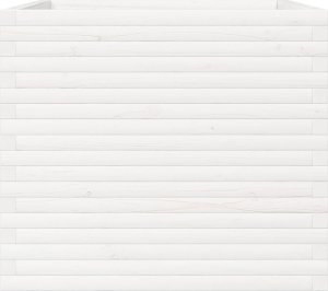 vidaXL Donica ogrodowa, biała, 80x80x68,5 cm, lite drewno sosnowe 6