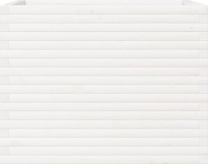 vidaXL Donica ogrodowa, biała, 90x60x68,5 cm, lite drewno sosnowe 5