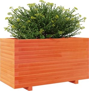 vidaXL Donica ogrodowa, woskowy brąz, 90x40x49,5 cm, drewno sosnowe 4