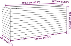 vidaXL Donica ogrodowa, woskowy brąz, 110x40x49,5 cm, drewno sosnowe 10