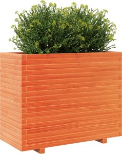 Skrzynia ogrodowa vidaXL Donica ogrodowa, woskowy brąz, 90x40x72,5 cm, drewno sosnowe 4