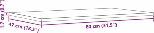 vidaXL Blaty do stołu, 3 szt., 80x47x1,7 cm, prostokątne, sosnowe 10