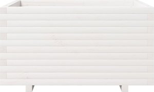 vidaXL Donica ogrodowa, biała, 90x60x49,5 cm, lite drewno sosnowe 5