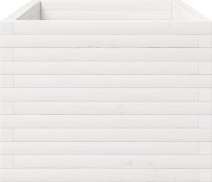 vidaXL Donica ogrodowa, biała, 90x60x49,5 cm, lite drewno sosnowe 6