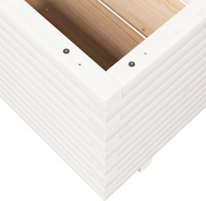 vidaXL Donica ogrodowa, biała, 90x60x49,5 cm, lite drewno sosnowe 8