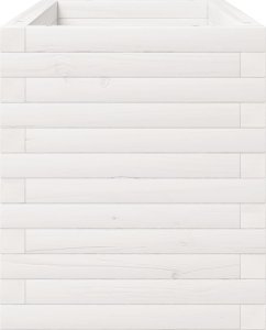 vidaXL Donica ogrodowa, biała, 90x40x49,5 cm, lite drewno sosnowe 6