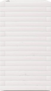 vidaXL Donica ogrodowa, biała, 70x40x72,5 cm, lite drewno sosnowe 6
