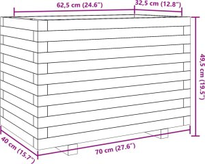 vidaXL Donica ogrodowa, woskowy brąz, 70x40x49,5 cm, drewno sosnowe 10