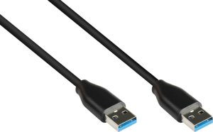 Kabel USB Alcasa USB-A - USB-A 0.5 m Czarny (2831-AA005S) 1