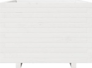 vidaXL Donica ogrodowa, biała, 70x70x49,5 cm, lite drewno sosnowe 5