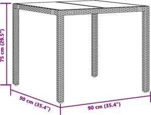 vidaXL 3-cz. zestaw mebli bistro z poduszkami, brązowy, polirattan 9