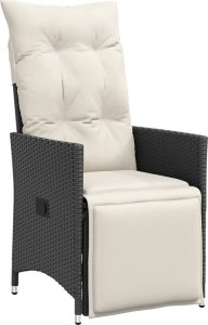 vidaXL 3-cz. zestaw mebli bistro z poduszkami, czarny, polirattan 3