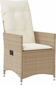 vidaXL 3-cz. zestaw mebli bistro z poduszkami, beżowy, polirattan 3