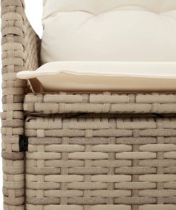 vidaXL 3-cz. zestaw mebli bistro z poduszkami, beżowy, polirattan 5