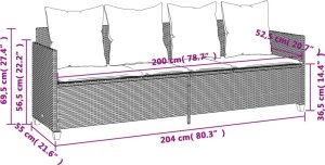 vidaXL 5-cz. zestaw mebli do ogrodu, poduszki, jasnoszary rattan PE 10