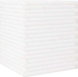 vidaXL Donica ogrodowa, biała, 60x60x68,5 cm, lite drewno sosnowe 2